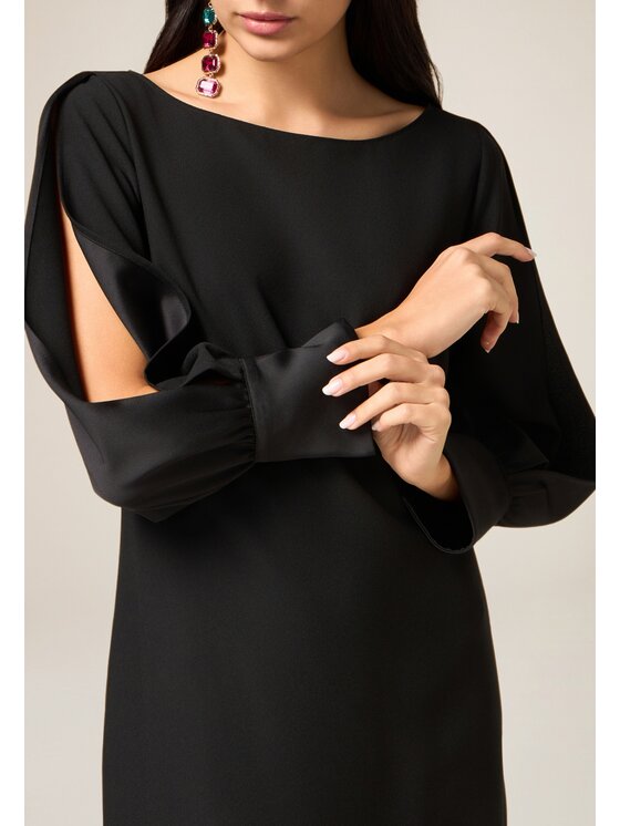 Oltre Oltre Sukienka koktajlowa 7024R004978N033 Czarny Baggy Fit