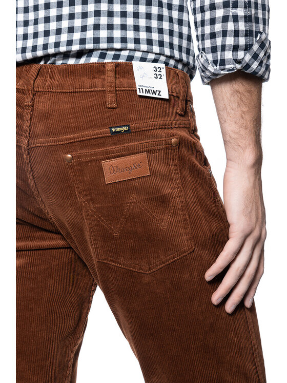 Wrangler Wrangler Pantaloni di tessuto 11MWZ Marrone Slim Fit