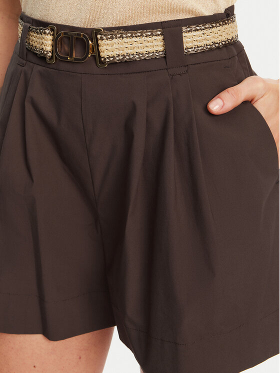 TWINSET TWINSET Stoffshorts 251TT2106 Braun Loose Fit