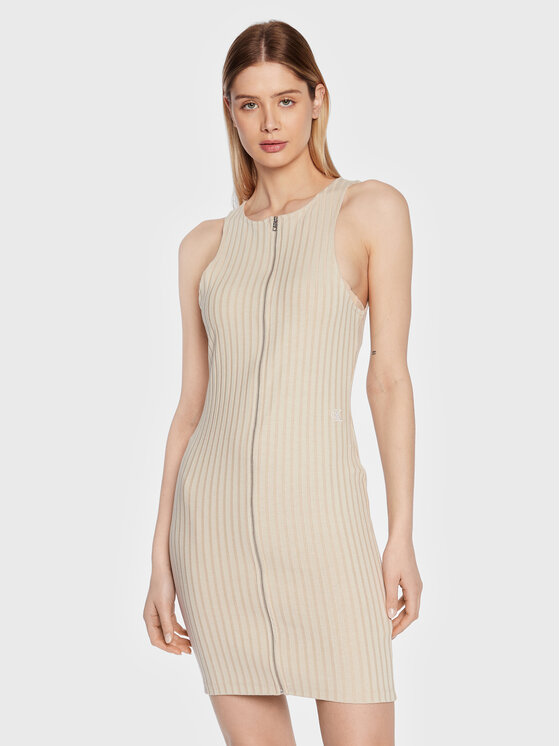 Calvin Klein Jeans Calvin Klein Jeans Φόρεμα καθημερινό J20J220745 Μπεζ Slim Fit