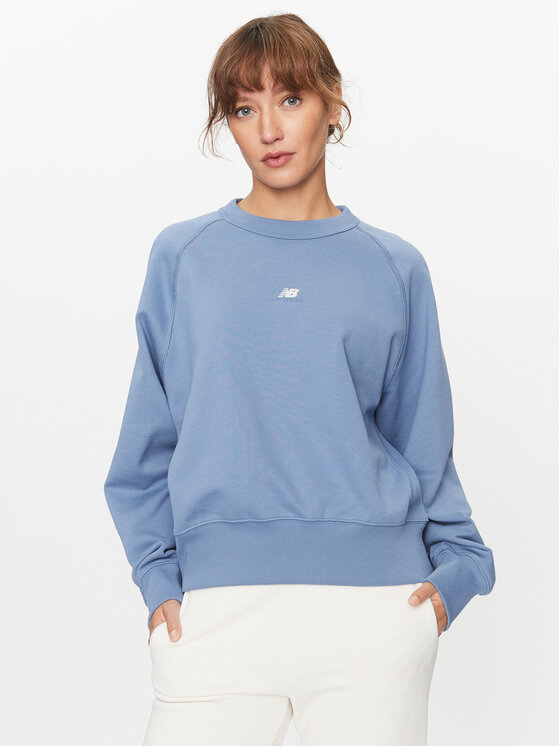 New Balance Majica Dugih Rukava Athletics Remastered French Terry Crewneck WT31500 Bež Regular Fit