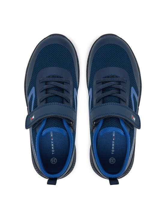 Tommy Hilfiger Tommy Hilfiger Сникърси Low Cut Lace-Up/Velcro Sneaker T1B9-34110-1843 S Тъмносин