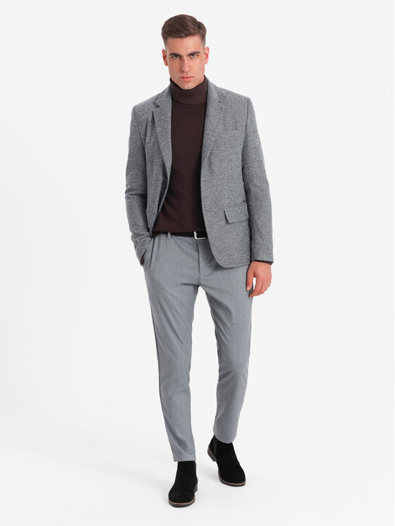 Ombre Ombre Sako OM-BLZB-0138 Šedá Regular Fit