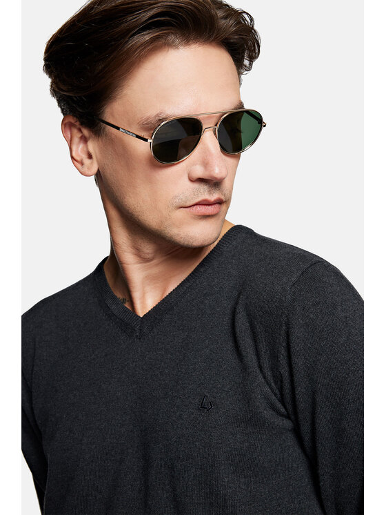 Lancerto Lancerto Sweter Lenny SW073223000031 Szary Regular Fit