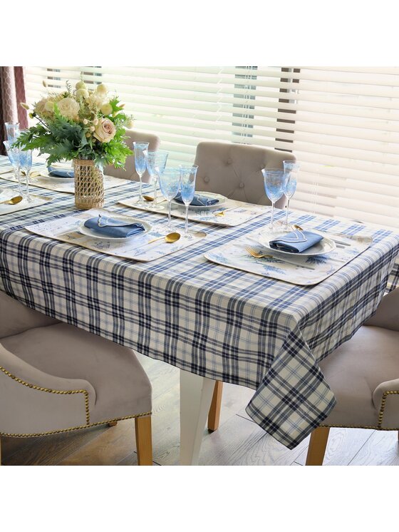 Roseberry Home Roseberry Home Obrus Blue Plaid Niebieski