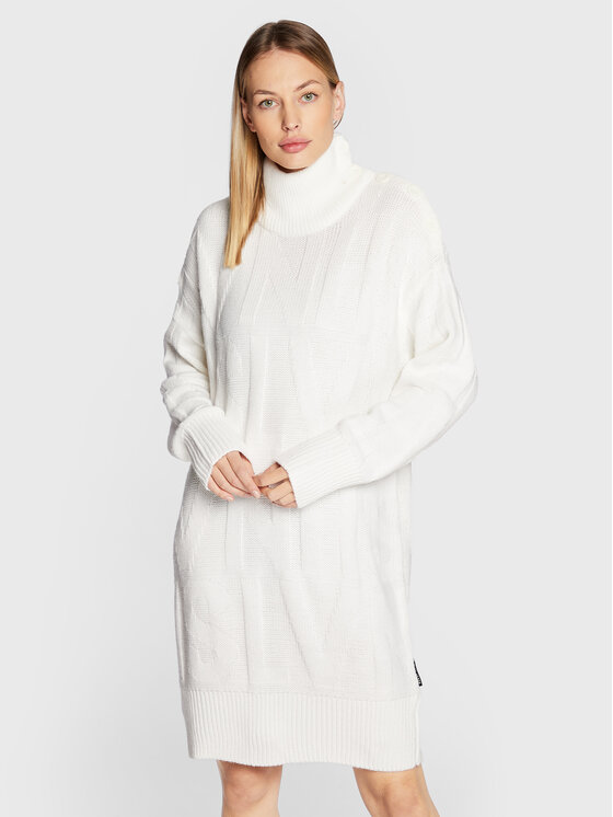 Silvian Heach Silvian Heach Úpletové šaty PGA22087VE Bílá Relaxed Fit