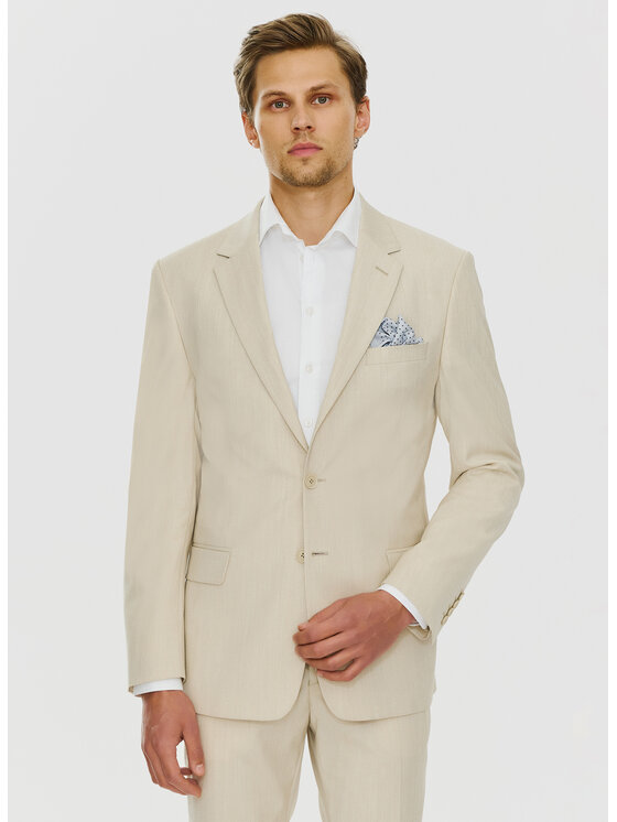 Pako Lorente Pako Lorente Marynarka P24SF-3G-004 Beżowy Slim Fit