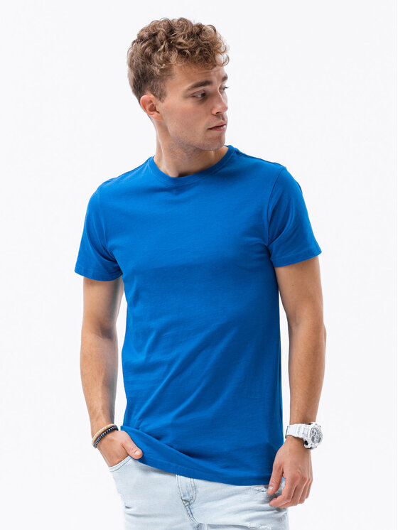 Ombre Ombre T-Shirt S1224 Niebieski Slim Fit