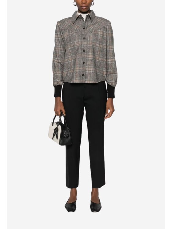 PINKO PINKO Koszula Berta camicia check filo Beżowy Regular Fit