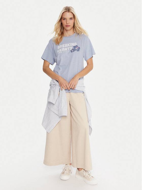 Roxy Roxy T-Shirt Hangloose The Sky ERJZT06020 Niebieski Regular Fit