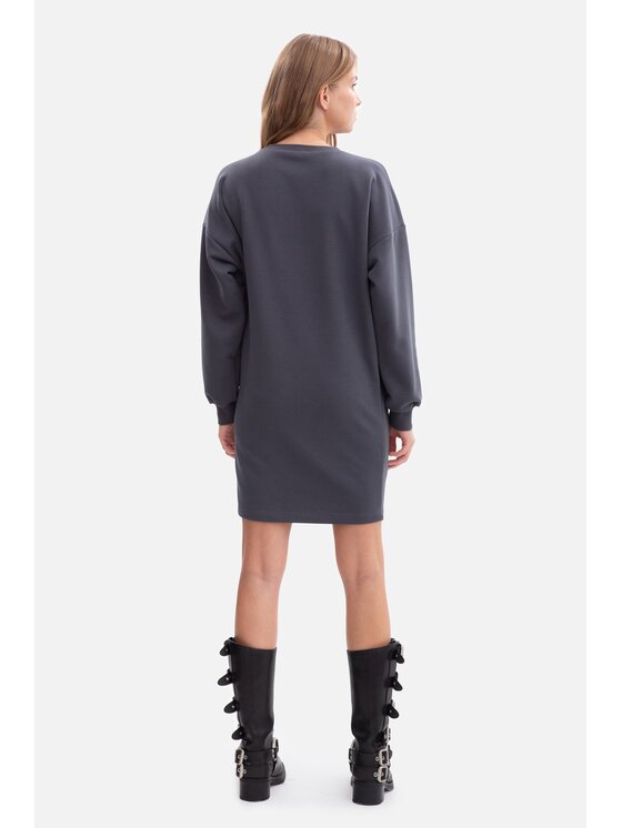 BeWear BeWear Sukienka dzianinowa b298 Szary Baggy Fit