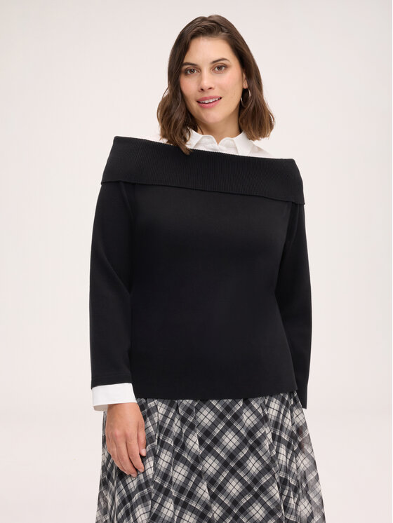 Fiorella Rubino Fiorella Rubino Sweter M374L008657N0Z3 Czarny Over Fit