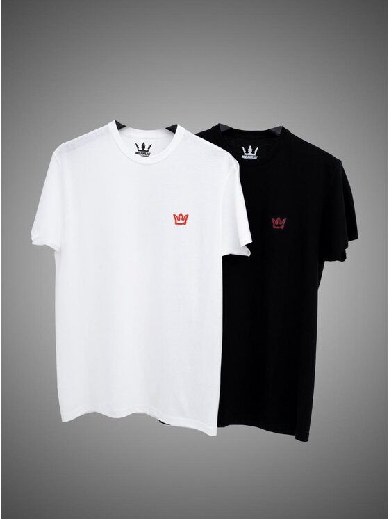 Jigga Wear Jigga Wear Komplet t-shirtów Zestaw 2 T-Shirtów Męskich Czarny I Biały Jigga Wear Color Spray XXL Czarny Regular Fit