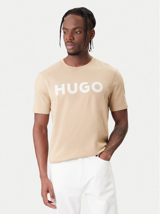 HUGO HUGO T-Shirt Dulivio 50467556 Beżowy Regular Fit