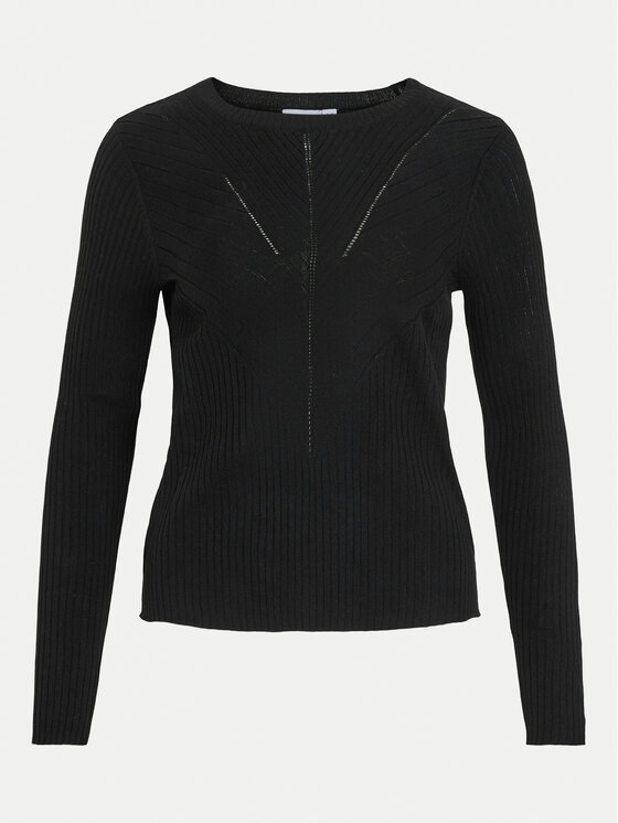 Vila Vila Sweter Olina 14098889 Czarny Regular Fit