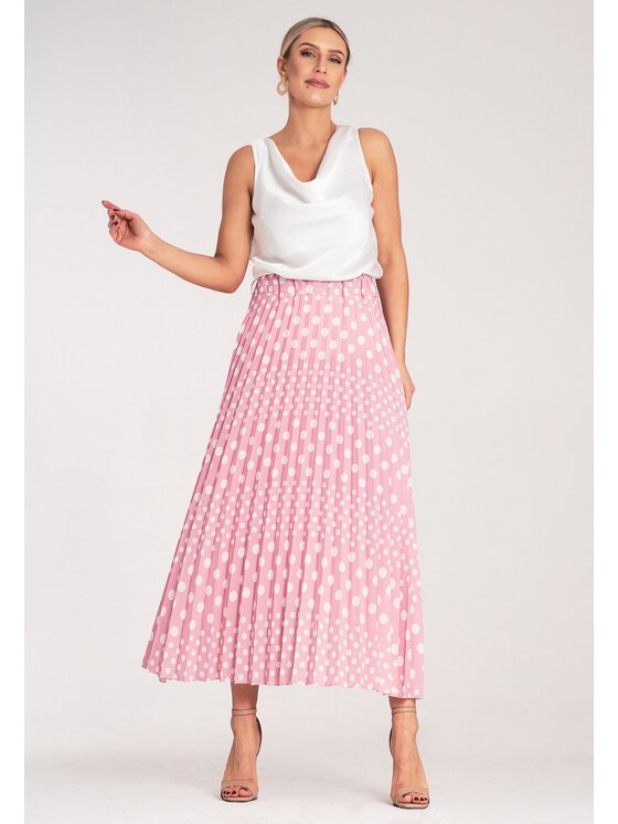 FIGL FIGL Gonna plissettata M1155 Rosa Flared Fit