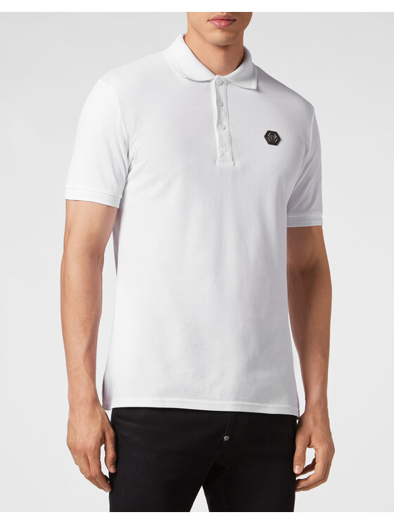 PHILIPP PLEIN PHILIPP PLEIN Polo 295 Biały Slim Fit