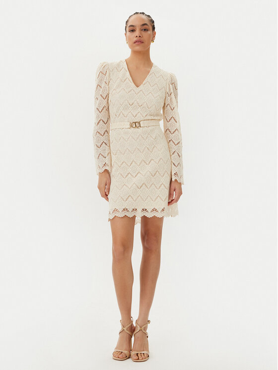 TWINSET TWINSET Sukienka koktajlowa 251TP2402 Beżowy Regular Fit