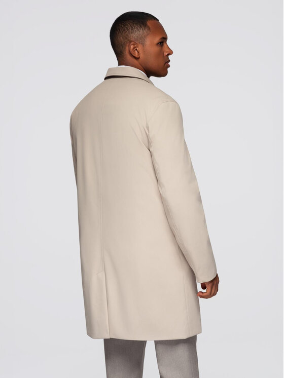 Ombre Ombre Płaszcz zimowy OM-COLC-0144 Beżowy Regular Fit