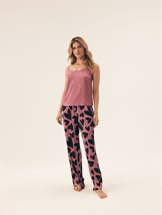 Esotiq Esotiq Piżama 42105 Fioletowy Regular Fit