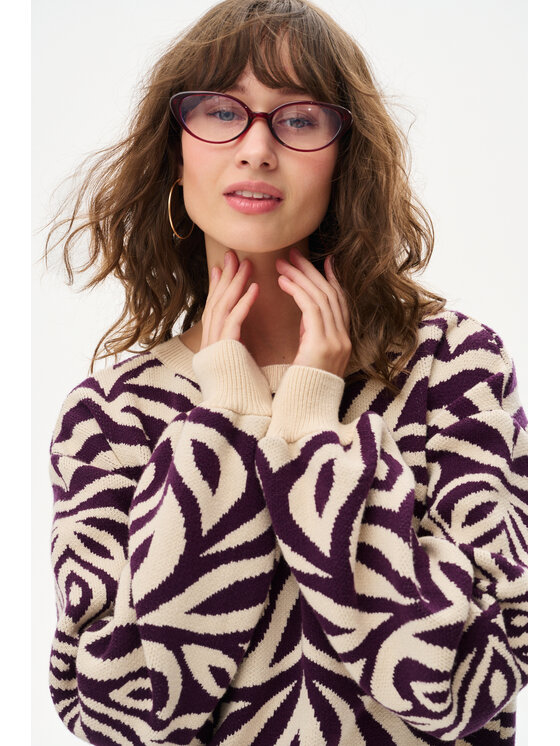 blue shadow blue shadow Sweter Pegy Beżowy Regular Fit