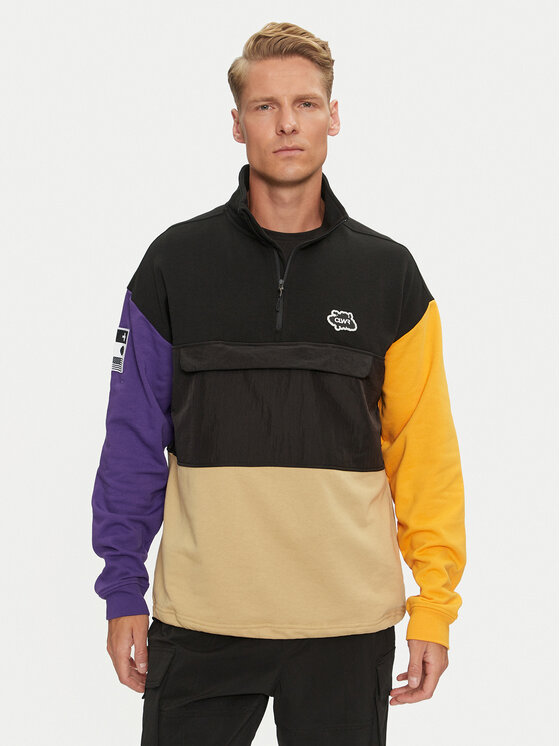 Colourwear Mikina Bloc Half Zip 70102538 Čierna Regular Fit