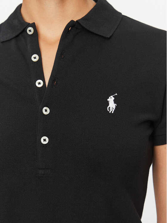 Polo Ralph Lauren Polo Ralph Lauren Тениска с яка и копчета 211870245005 Черен Slim Fit