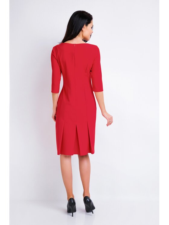 Awama Awama Sukienka codzienna A158 Czerwony Basic Fit