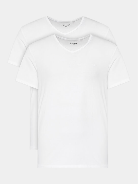 Mustang Mustang Komplet t-shirtów 1014664 Biały Regular Fit
