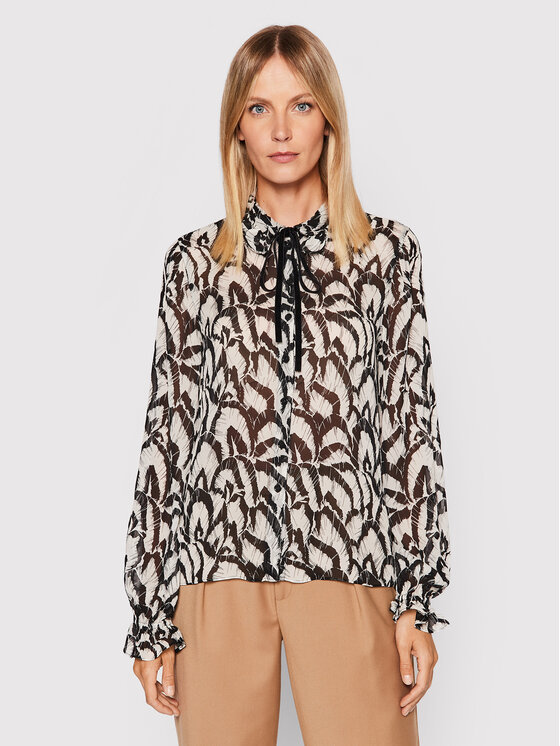 The Kooples Bluza FTOP25015K Črna Relaxed Fit