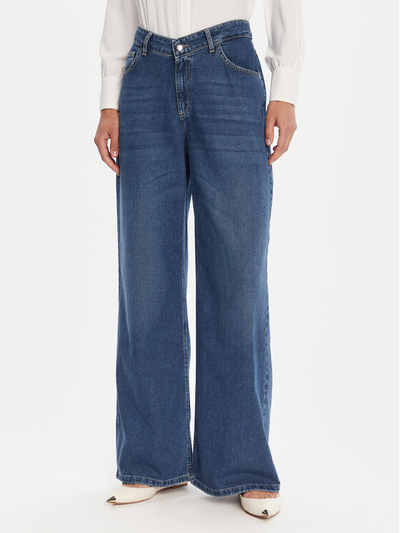 Rinascimento Jeansy CFC0125151003 Niebieski Wide Leg