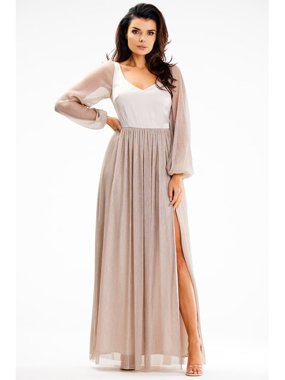 Awama Awama Abito da sera A626 Beige Basic Fit