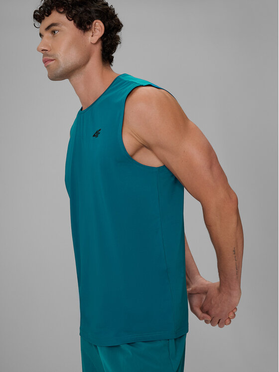 4F 4F Koszulka techniczna BASIC+ Turkusowy Regular Fit