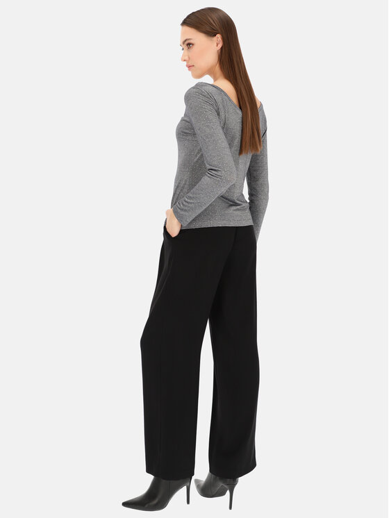 Potis & Verso Potis & Verso Bluzka Dzianinowa srebrna bluzka Potis & Verso Milen 40 Szary Slim Fit
