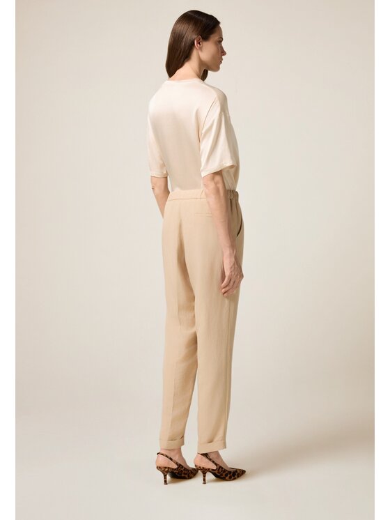 Oltre Oltre Pantaloni di tessuto P268J002340N002 Écru Boy Fit