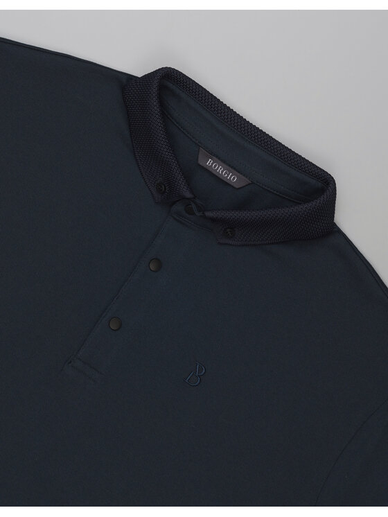 Borgio Borgio Polo matteo 01 Granatowy Classic Fit