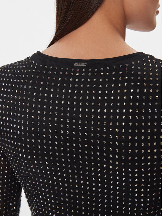 Guess Guess Kokteilinė suknelė W4RK46 KBZX0 Juoda Bodycon Fit