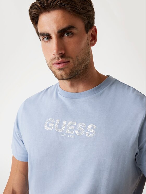 Guess Guess T-Shirt 175781 Niebieski Classic Fit