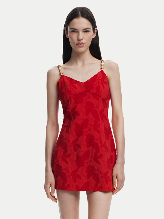 Sukienka koktajlowa Desigual, Rozmiar L, Czerwona, Tigris 25SWVW85