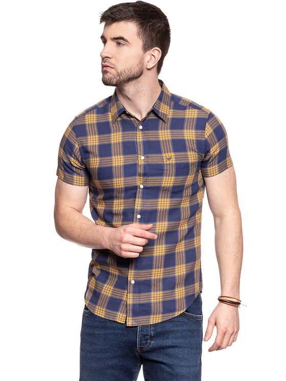 Wrangler Wrangler Camicia SS 1PKT SHIRT Giallo Slim Fit