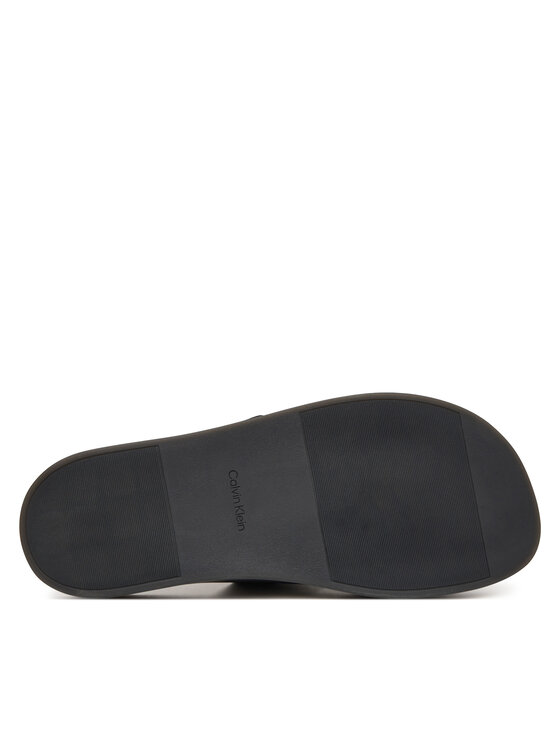 Calvin Klein Calvin Klein Pantoletten Ergon Buckle Sandal Wb Lth Aop HM0HM02096 Schwarz