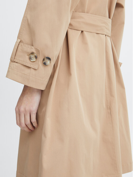 ICHI ICHI Trench 20117823 Beige Regular Fit