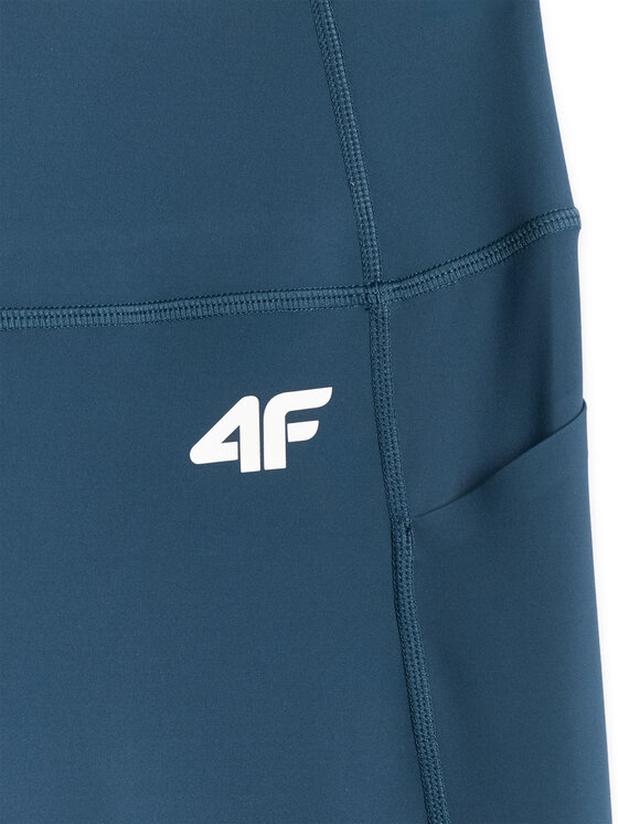 4F 4F Legginsy TRAINING Turkusowy Slim Fit