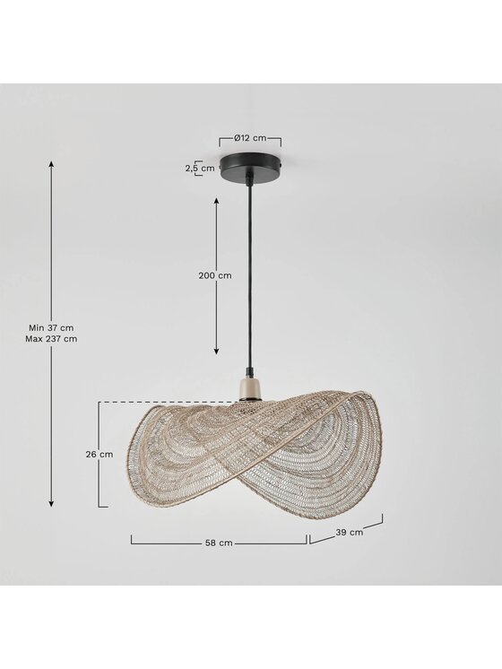 MIAhome MIAhome Lampa wisząca z drucianej siatki Garaine Beżowy