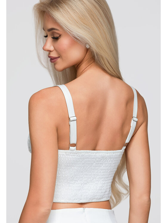 Ombre Ombre Top OW-TS-E0069 Biały Authentic Slim Fit