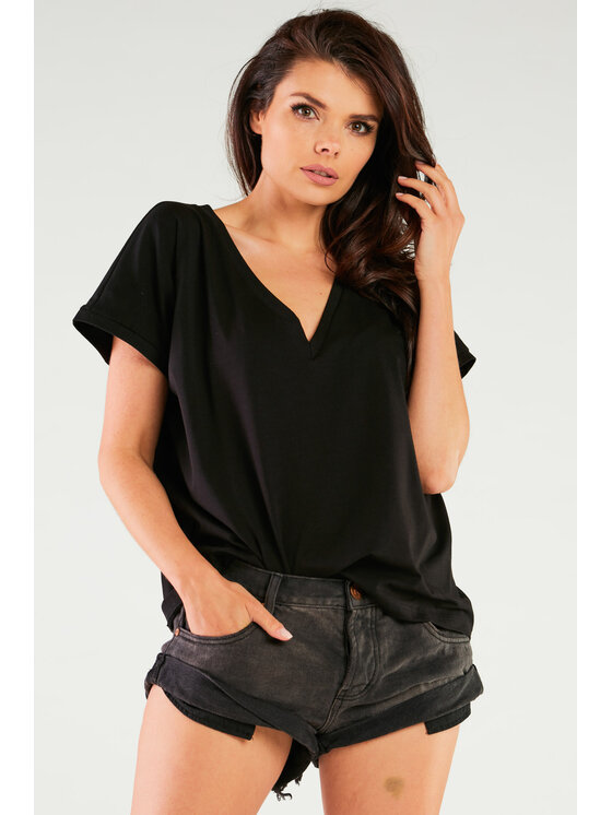 Infinite You Infinite You Bluzka M267 Czarny Basic Fit