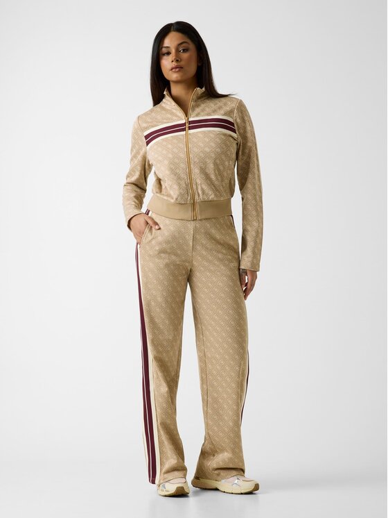Guess Guess Kalhoty z materiálu 181485 Béžová Classic Fit