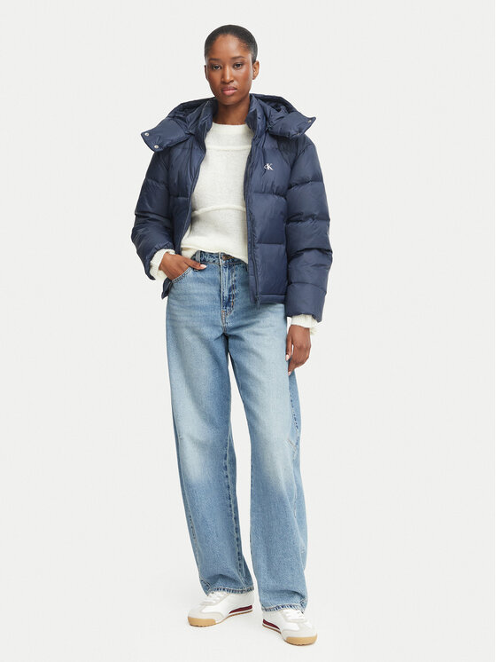 Calvin Klein Jeans Calvin Klein Jeans Пухено яке Essential LV047H500G Тъмносин Relaxed Fit