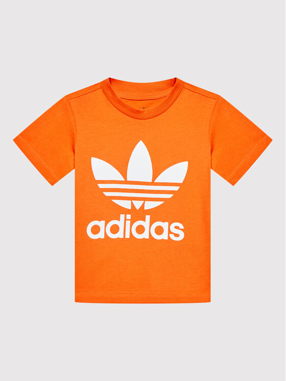 adidas T-shirt Trefoil HK7514 Arancione Regular Fit, taglia : 3_6M