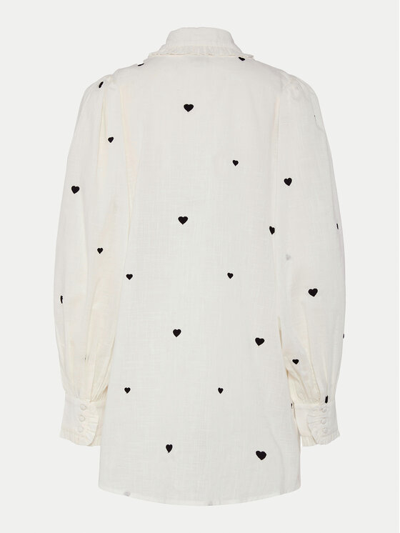 YAS YAS Cămașă Heart 26027777 Alb Regular Fit